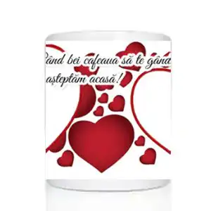 Cana personalizata cu 2 poze + mesaj