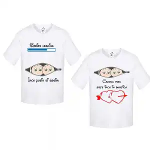 Set Tricouri Bebe Pe Drum pentru cuplu