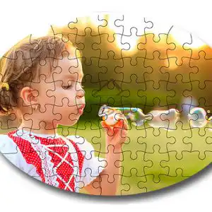 Puzzle personalizat oval 24x19 cm cu 42 piese