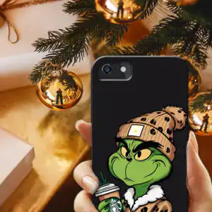 Husa Grinch Leopard with Starbie and Hat