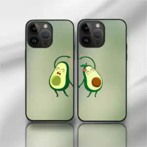 Set de huse de telefon cu avocado drăgălașe pentru cupluri.