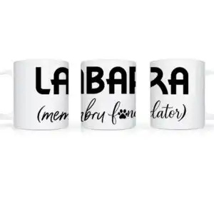 Cană cu text „Certificat de Labară” și mențiunea „Membru Fondator”