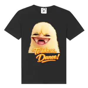 Tricou negru Pui Știrb cu mesaj personalizat, cadou amuzant din bumbac 100% cu print DTF