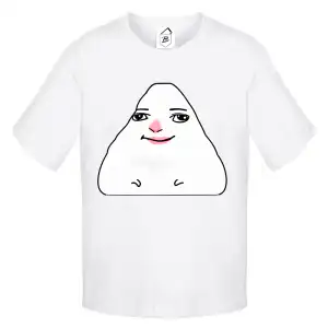 Tricou alb funny cu creatură și zâmbet șmecher