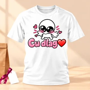 Tricou Funny „Cu dlag” cu inimioare